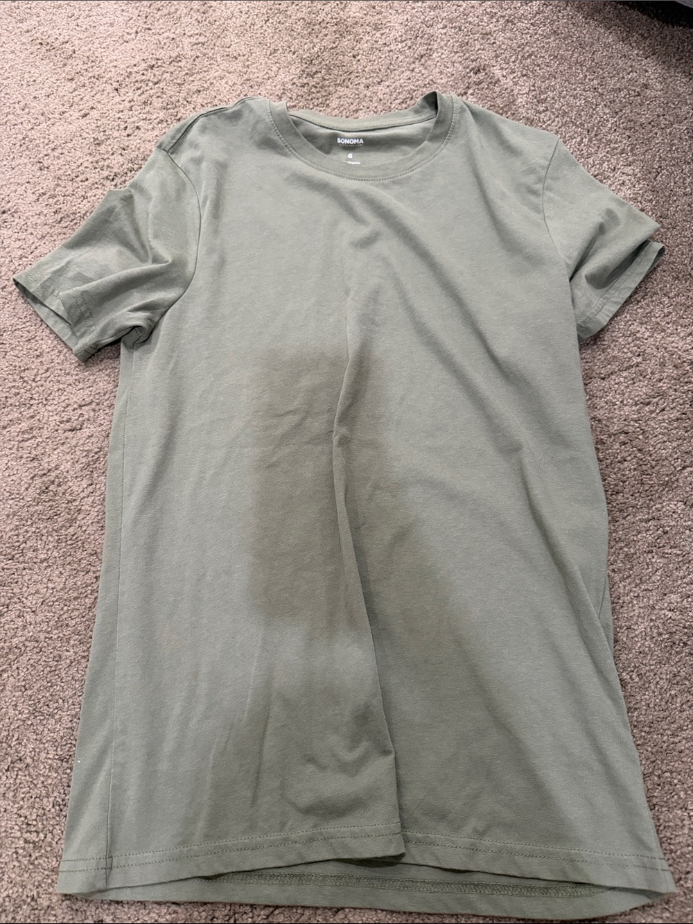 Sonoma Men's Olive Green Crew Neck Short Sleeve Tee